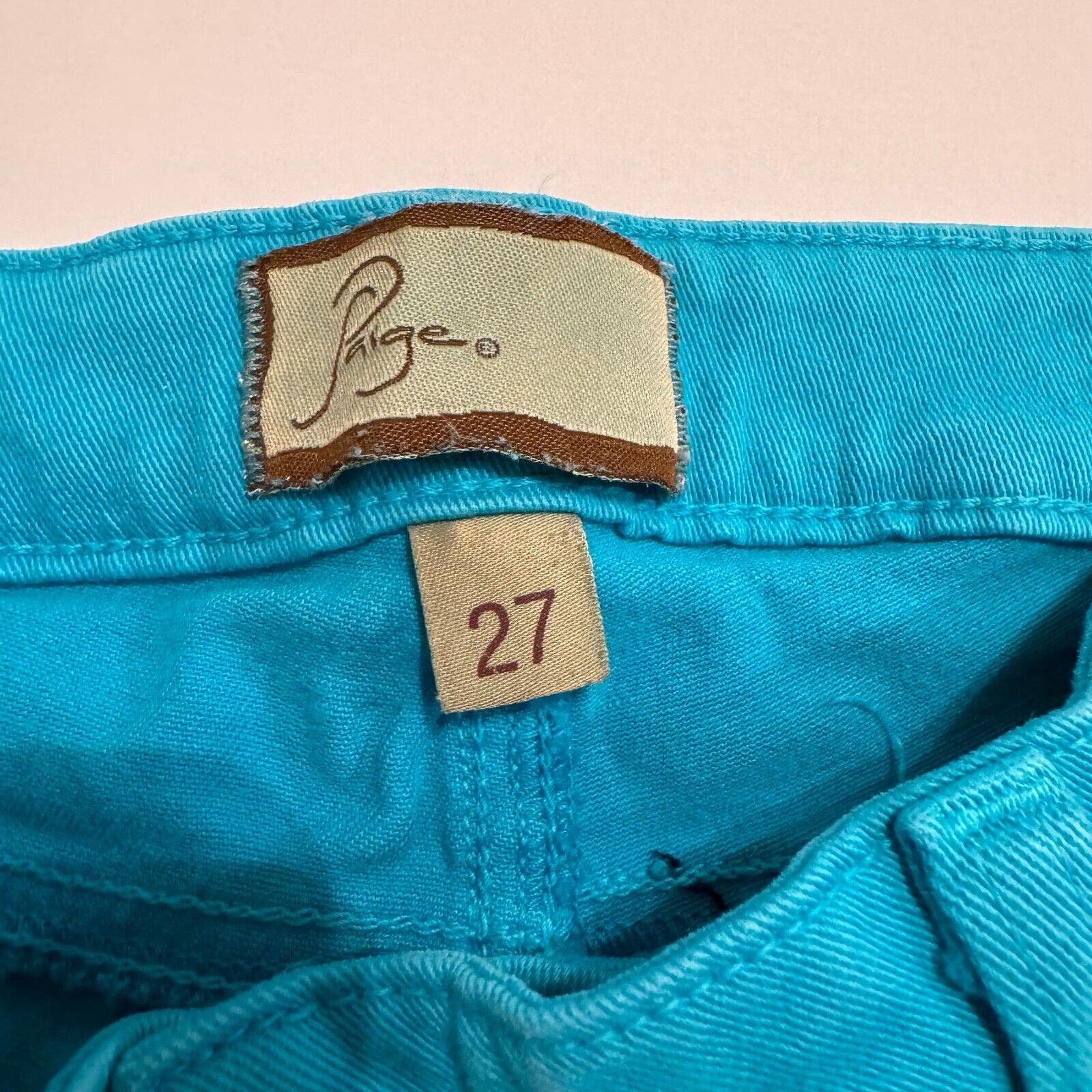 save up to 70% Paige Jeans Women´s 27 Roxie Capri Stretch Denim *Upside down label* Turquoise IvwF7MH8E Great