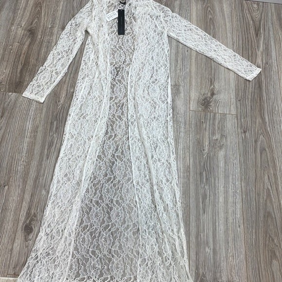 save up to 70% White shear floral Lace Kimono maxi bohemian size small NWT NdG3oF8ZW outlet online shop