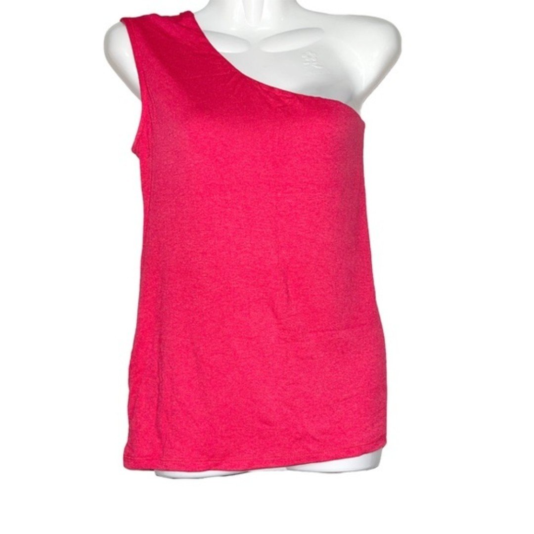 Discounted Bobeau One Shoulder Knit Top, Coral, Large L