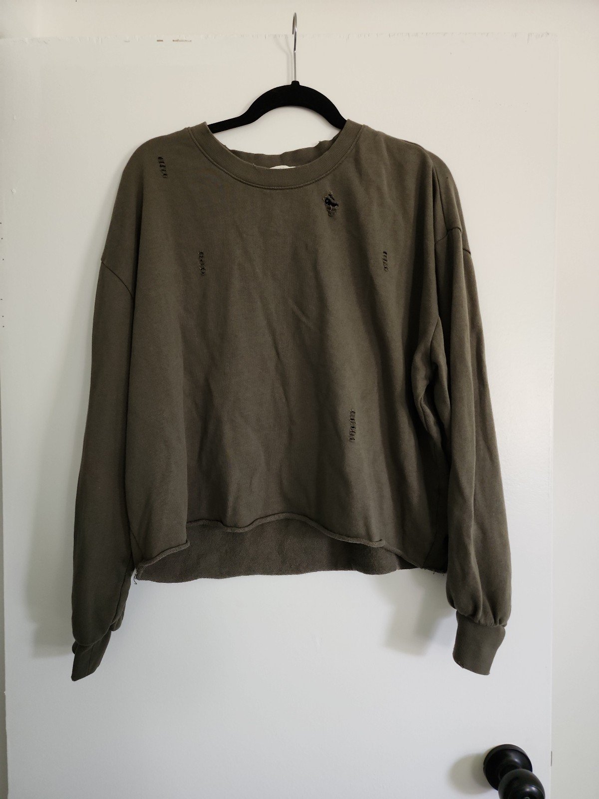 Promotions  Z Supply Distressed Cropped Sweatshirt Olive Green Size XL IEEqYqkdH Buying Cheap