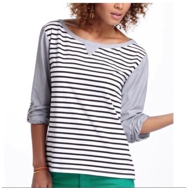 good price Anthropologie Postmark conductor striped top
