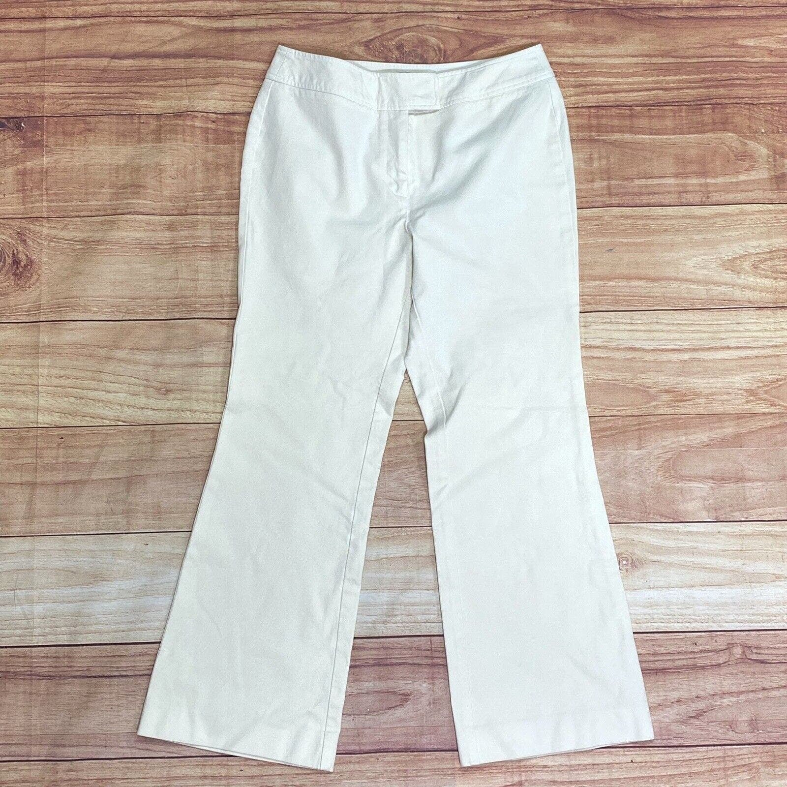 Affordable Chicos Womens Cream Wide Leg Pants Size 0 Sh