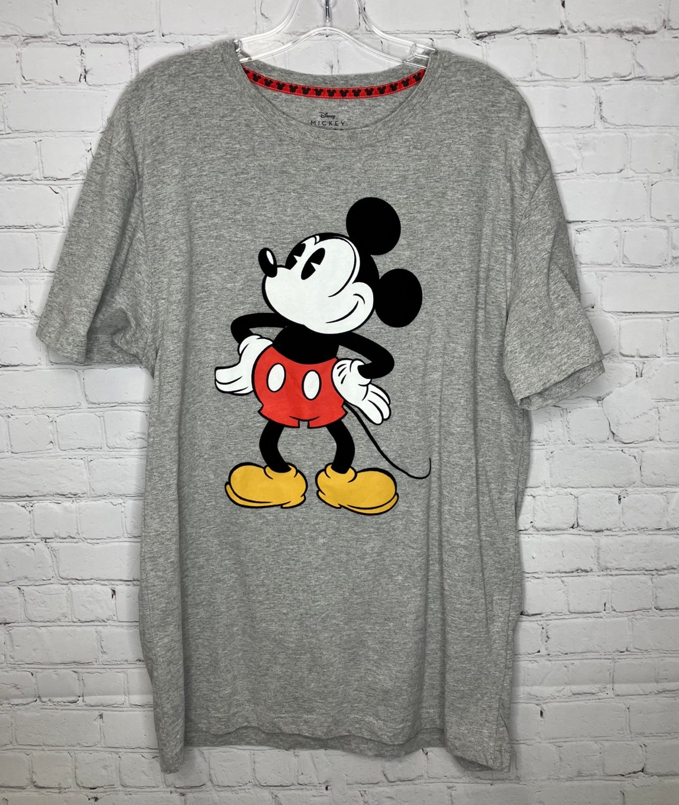 Personality Disney Mickey Mouse Grey Short Sleeve T Shi