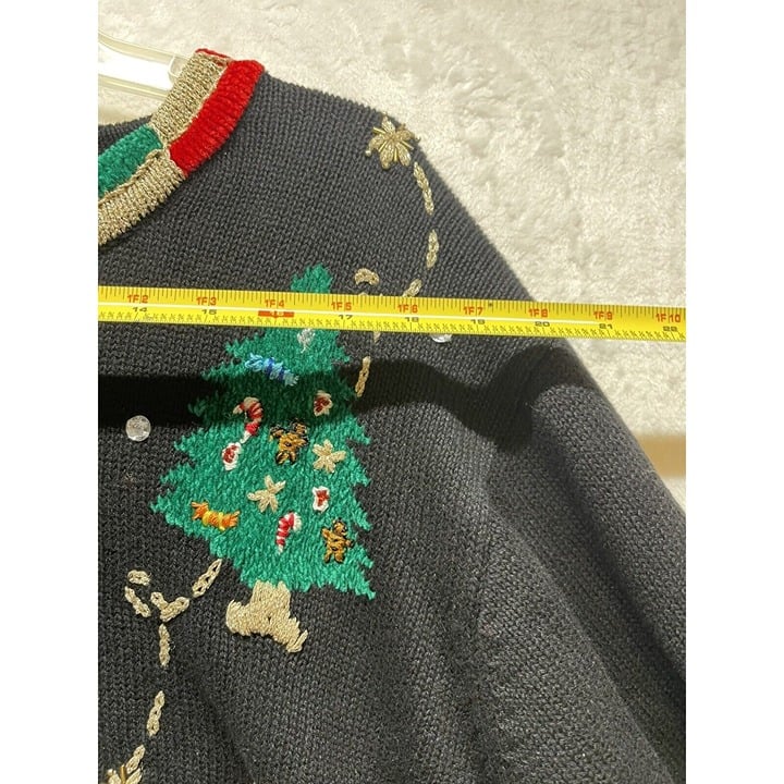 Exclusive VTG Lisa International Size XL Button Up Cardigan Sweater Ugly Christmas Trees hoqzpbVWs Low Price
