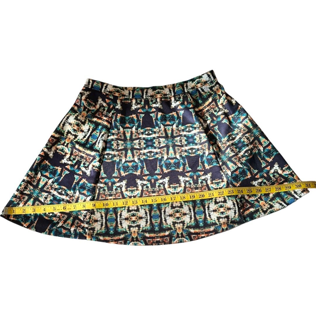 Great Lily Rose Southwestern Abstract Style Mini Skirt, Black, Teal, Cream, Large jLUvBj8es Buying Cheap