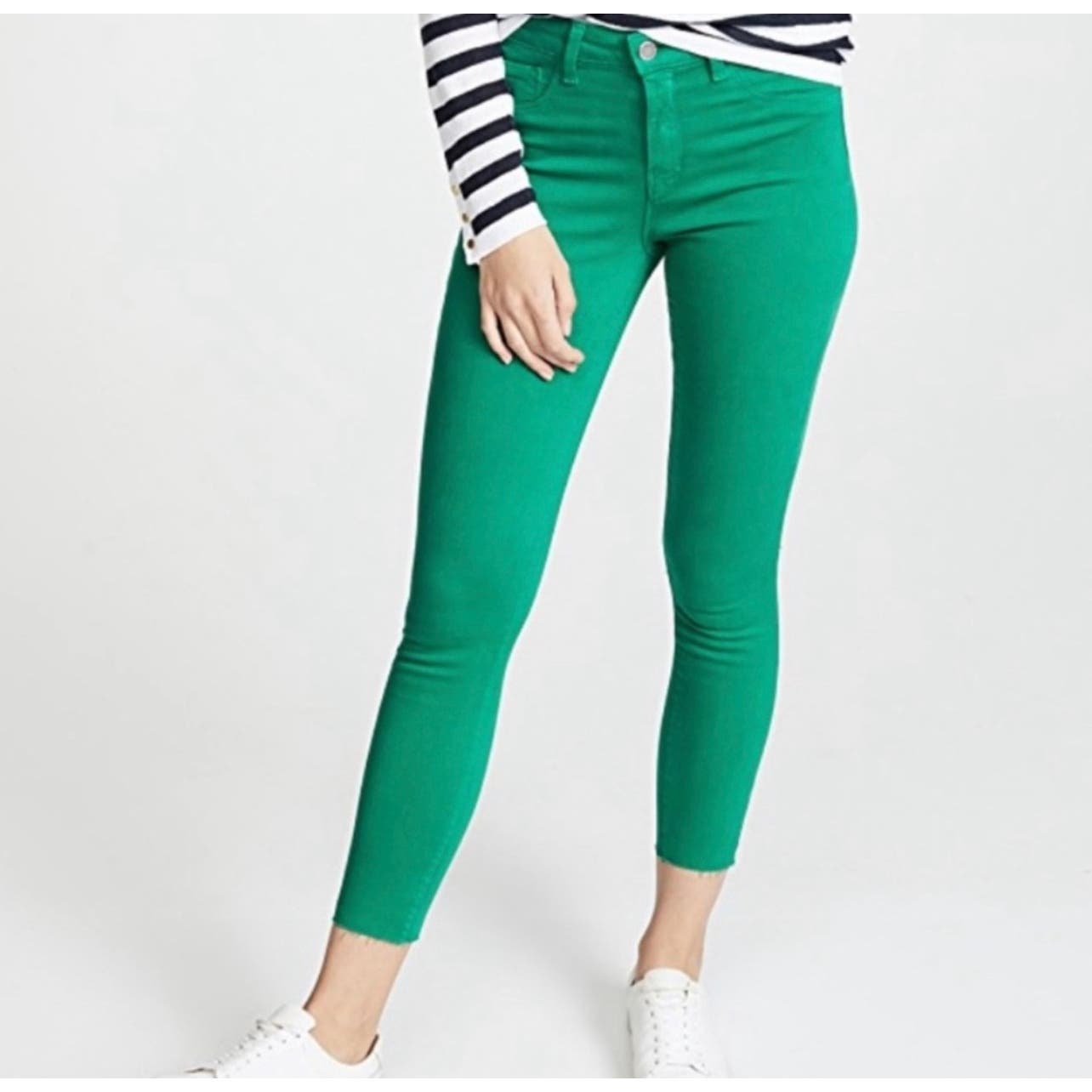 Stylish L’AGENCE Marguerite Green High Rise Skinny Jean