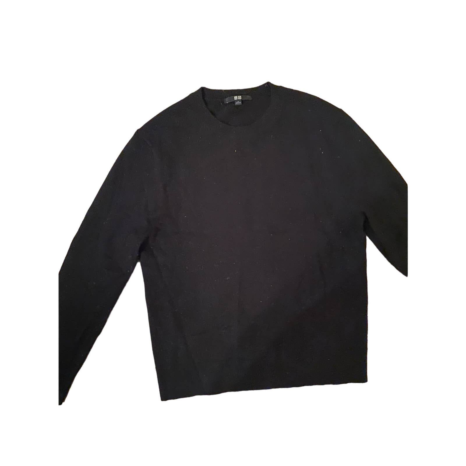 The Best Seller UNIQLO Cashmere Crew Women´s  Sweater Black Small Jqkev3AFm best sale