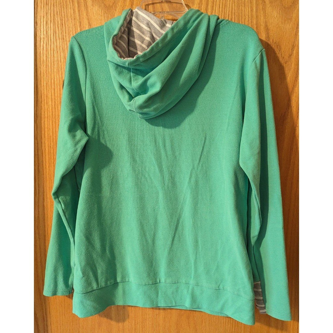reasonable price Michelle Mae teal green 1/2 front zip long sleeve hooded sweatshirt jacket mW3g637lx just buy it
