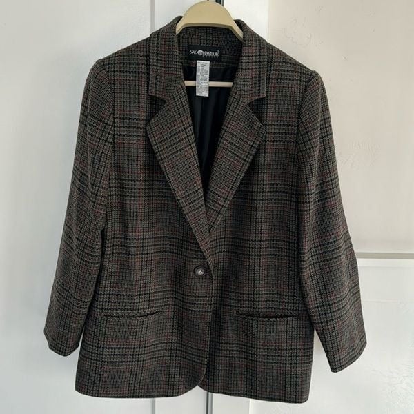 where to buy  Sag Harbor Vintage Women’s Wool Blend Single Button Classic Blazer Sz 14 Petite mOHROQfPz just buy it