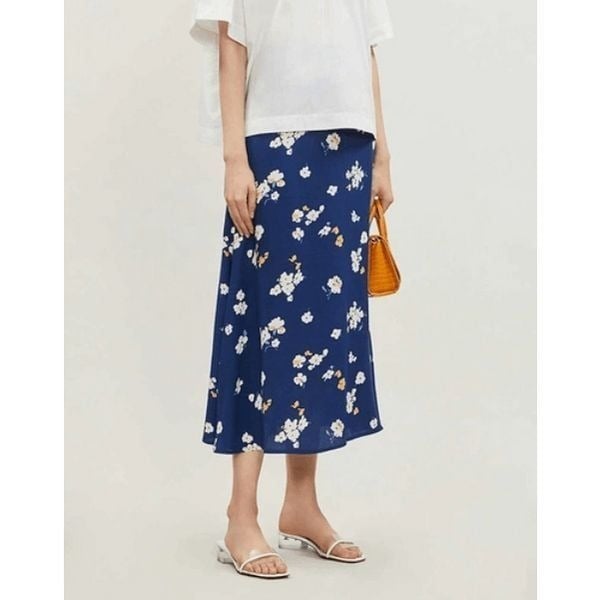 Exclusive NWOT REFORMATIONBea Floral-print Crepe Midi Skirt In Picasso jFQGs6ixS hot sale