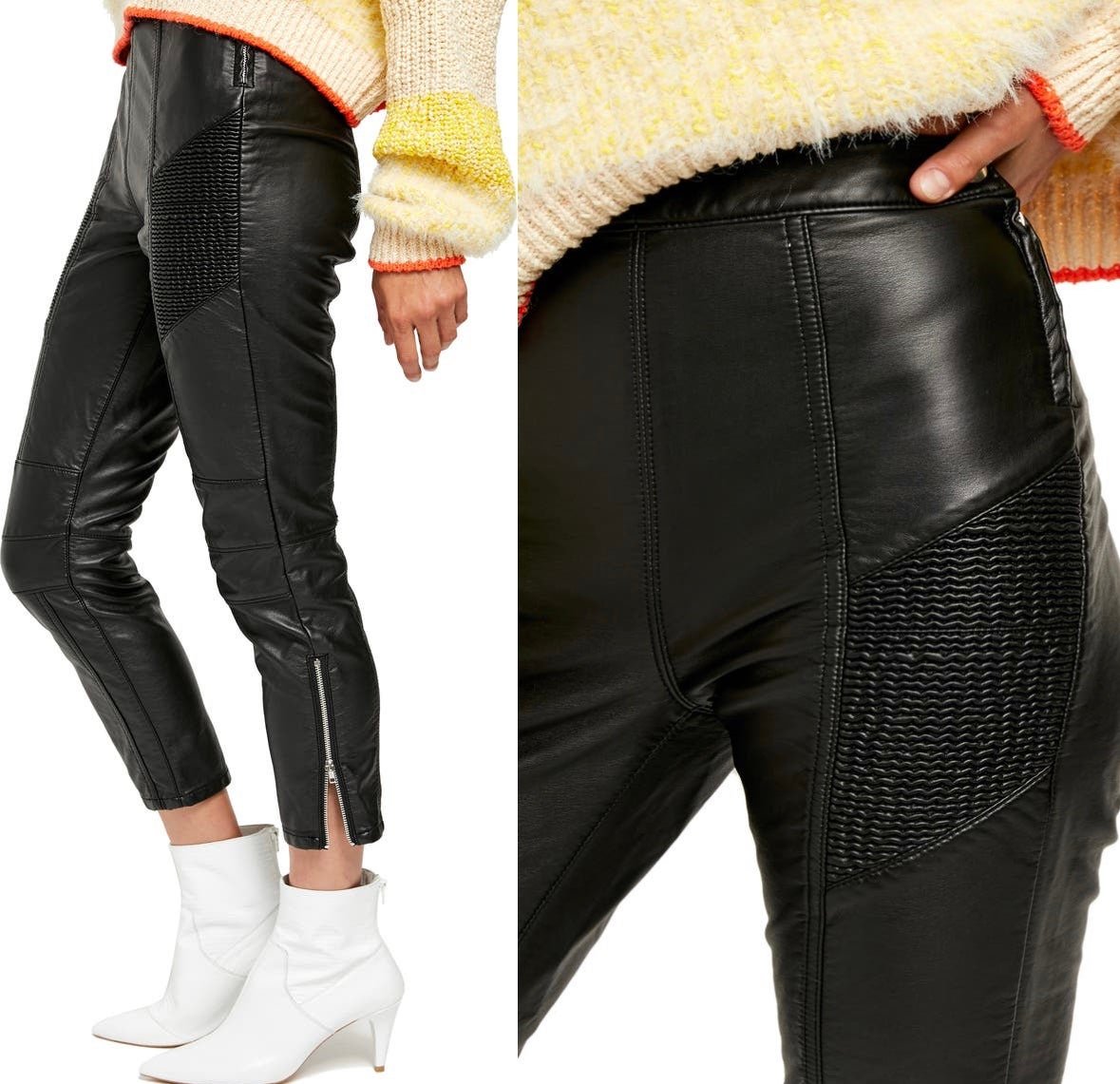 Promotions  Free People Kaelin Faux Leather High Waisted Moto Skinny Pants OzESMh3iy all for you