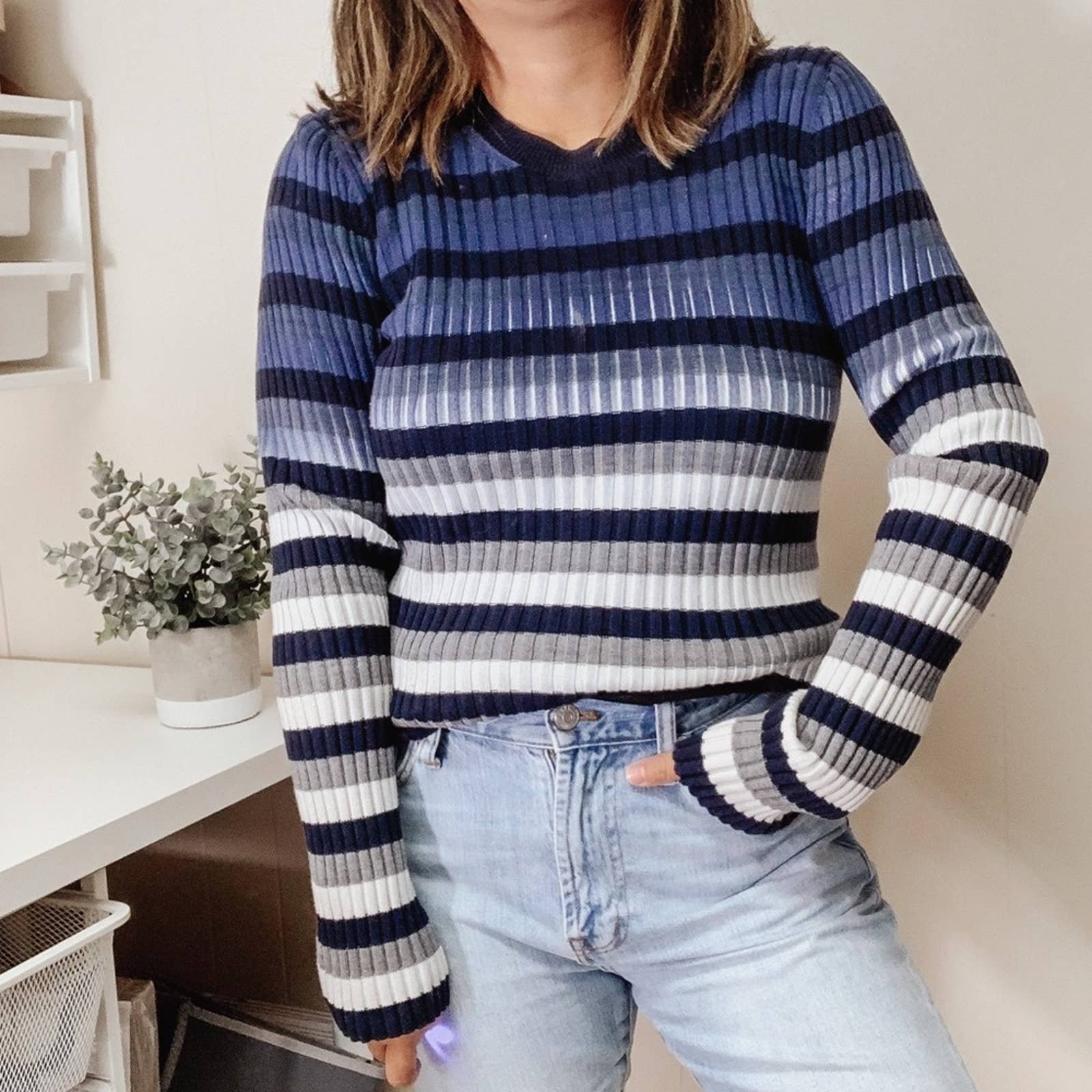 Authentic Mason Margiela LOngsleeve Striped Sweater. Size Small LnDQviIj7 best sale