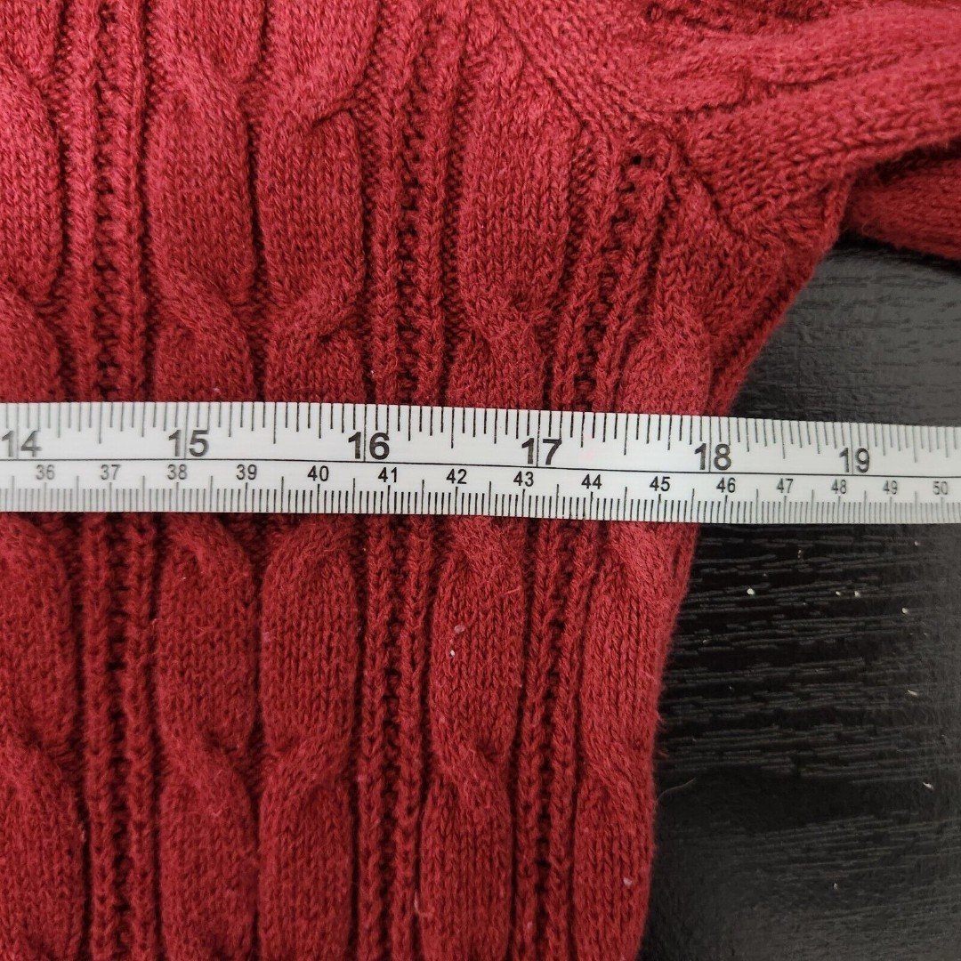 Discounted ST. JOHNS BAY Women´s Red Turtleneck Cable Knit Sweater Petite Size M ljmveMOnk for sale