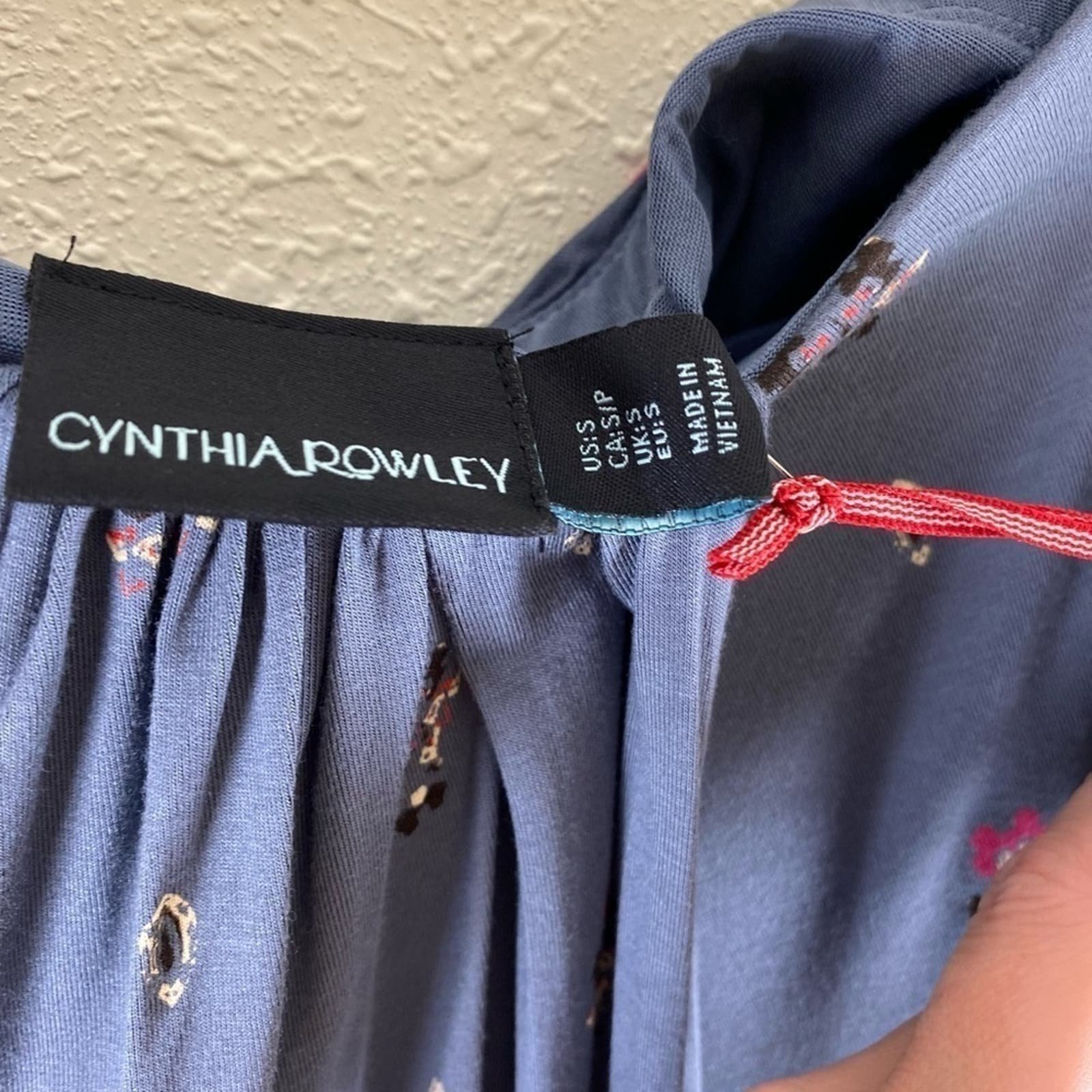 Buy Cynthia Rowley NWT Blue Faux Wrap Jersey Knit Maxi Skirt Pink Floral Print Sz S mYSMG5V83 no tax