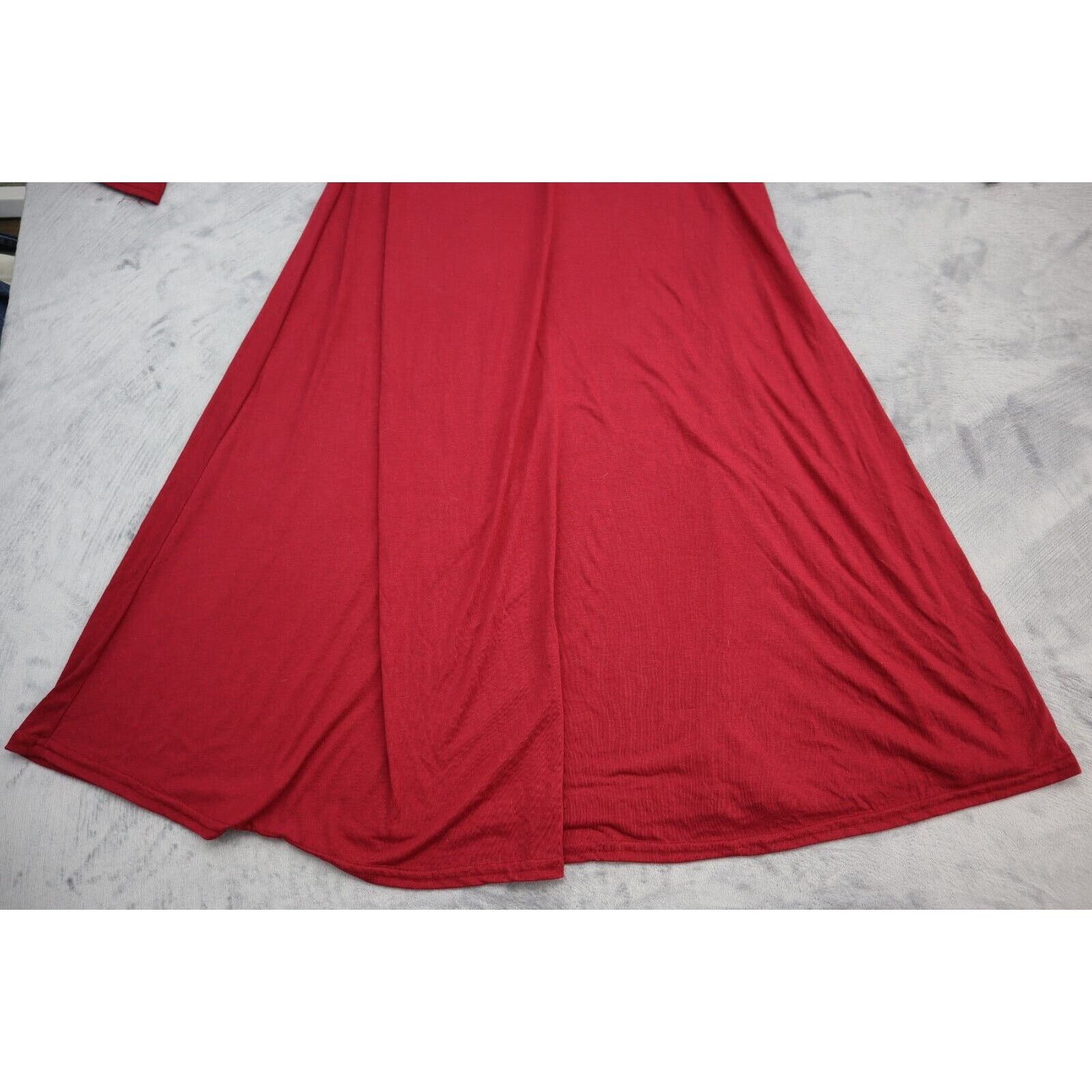Popular Womens Dress Medium Red Lightweight Casual Long Sleeve Maxi Skirt A-Line phhdVYb5U Great