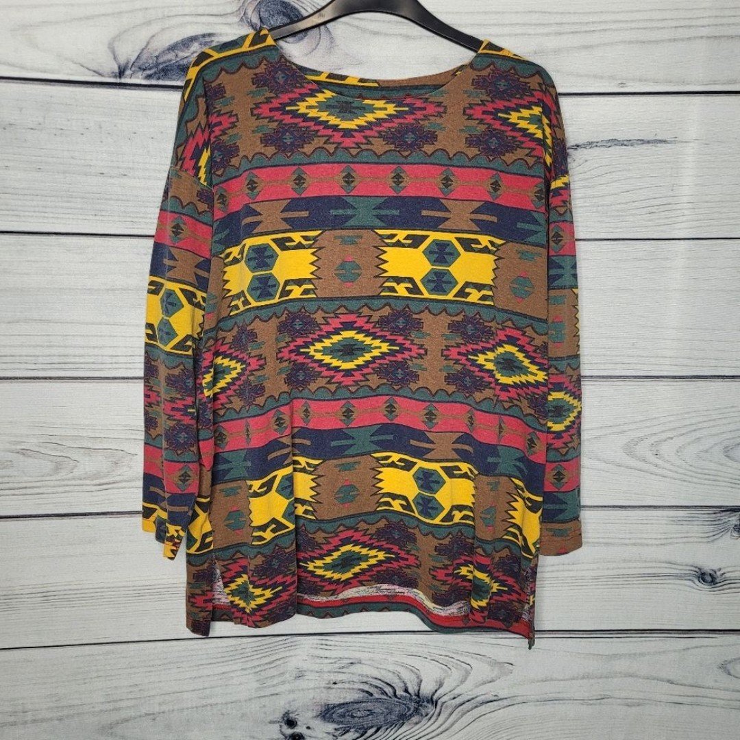 Discounted Vintage soho western aztec pullover long sleeve top size medium GPCrMnFtQ online store