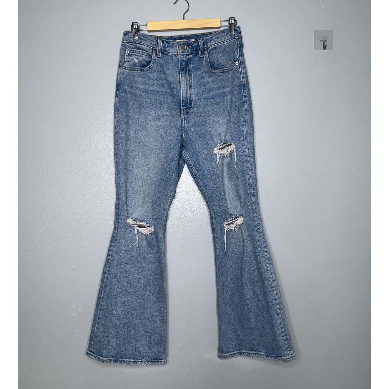 Great Levi´s ´70s High Rise Flare Distressed Jeans Light Wash Blue Women´s Size 29 Iddeel7KE Discount