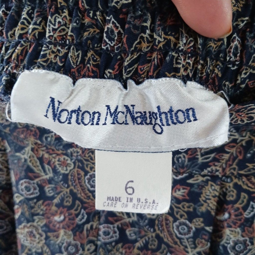 Great Norton McNaughton Sheer Cropped Pants Size 6 VTG Costal Pockets Elastic Waist P1MmaC4Mk New Style