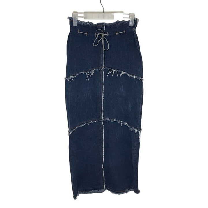 Amazing Vintage R4R Womens Denim Midi Skirt Size XS Frayed Slit Patchwork Belted Grunge OyvJX7ab2 Store Online