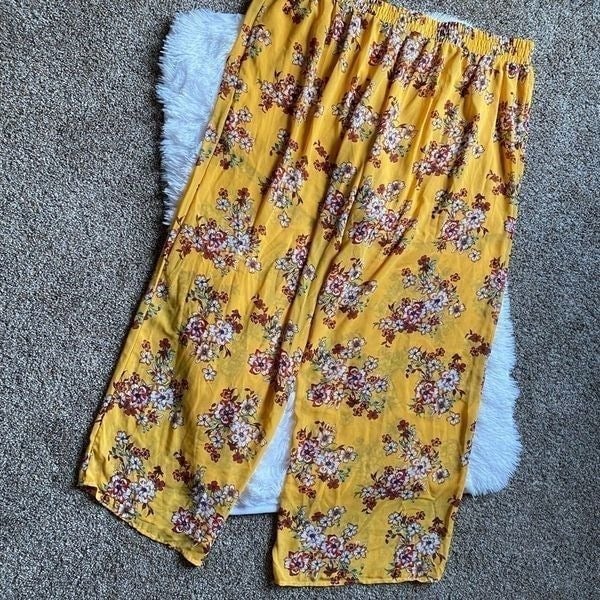 Cheap Torrid Pants Pull On Chiffon Floral Elastic Waist Yellow Wide Flowy Women’s 2X JW1VVQlBW outlet online shop