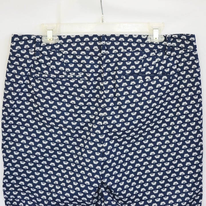 Fashion Talbots Navy Blue White Floral Crop Pants Perfect Skimmer Size 12 M2zZPxJMF Fashion
