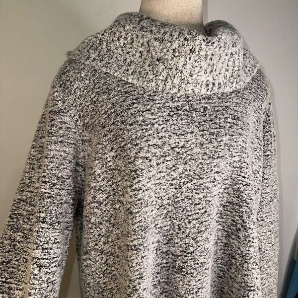 Special offer  Calvin Klein XL Wool Blend Neutral Marled Chunky Knit Relaxed Turtleneck Sweater K9wt7nrB5 New Style