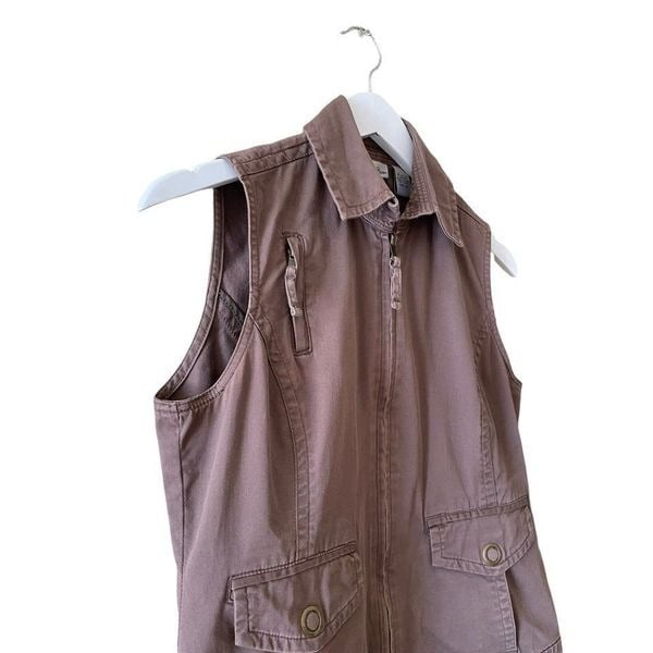 save up to 70% Chico’s Platinum Brown Collared Womens Vest ngvsP0sFU Everyday Low Prices