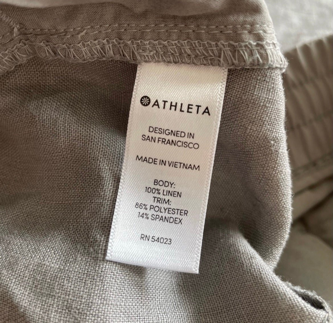high discount Athleta Gray Bali Linen Mid Rise Tapered Ankle Pant #175799 EUC Size 6 fJCKFSTVX outlet online shop