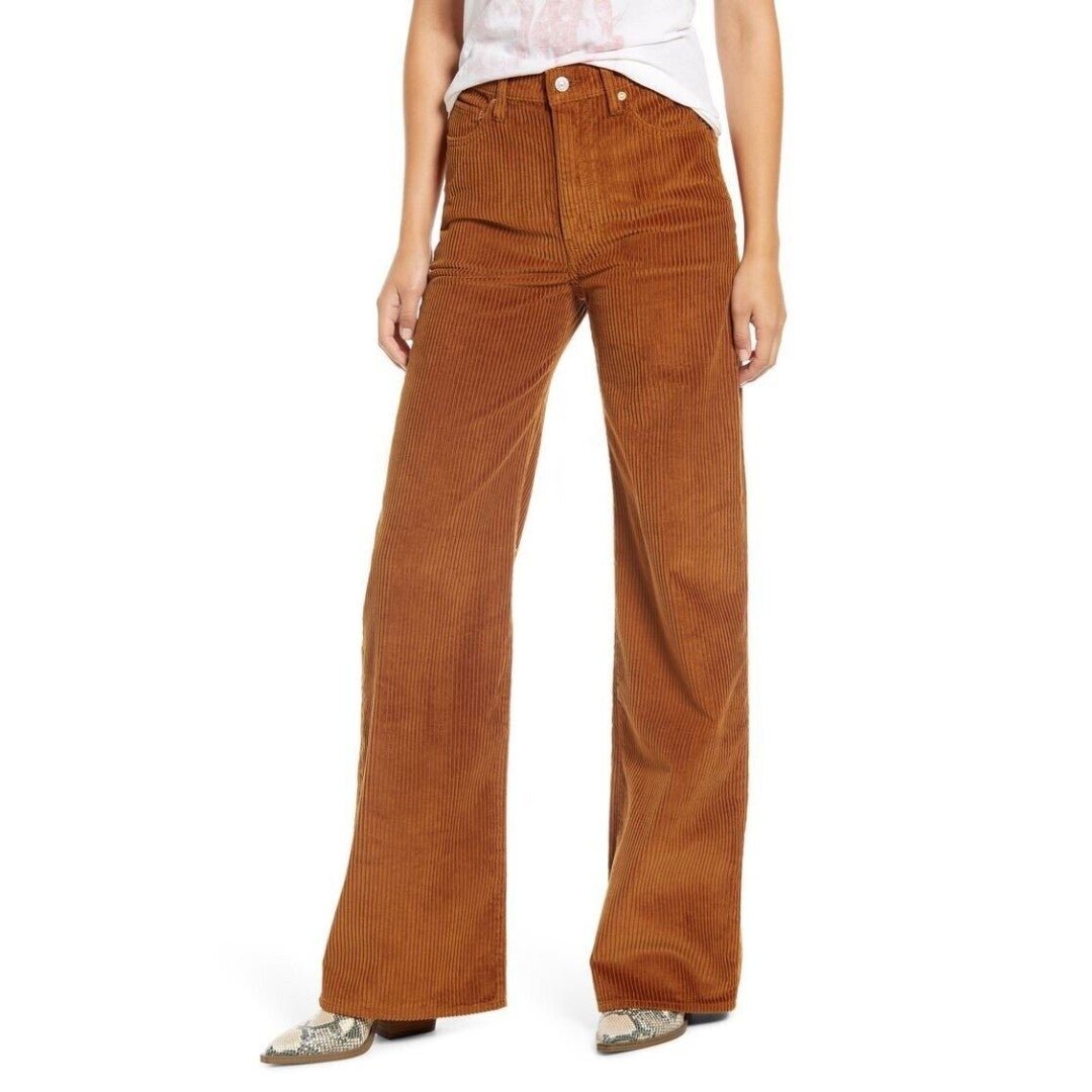 Perfect Levi´s Anthropologie Rib Cage Wide Leg Corduroy Pants Jeans Burnt Orange 26 $120 i5zfSZie8 Outlet Store