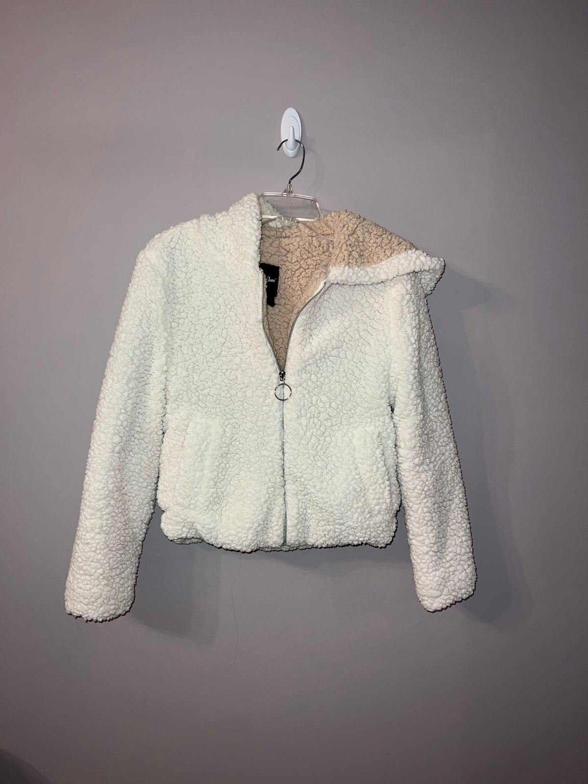 Special offer  White Woolley zip up sweater womens medi