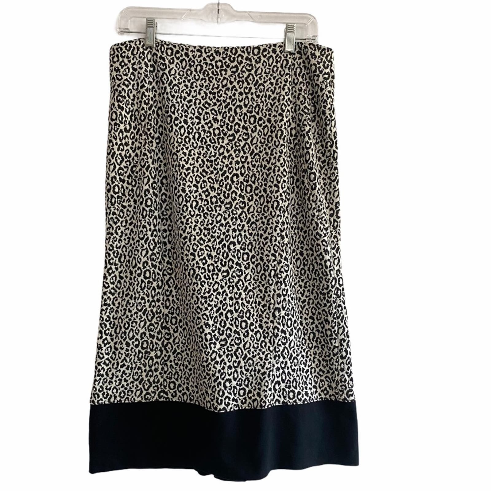 Fashion Black leopard print skirt Harvé Benard size 8 I