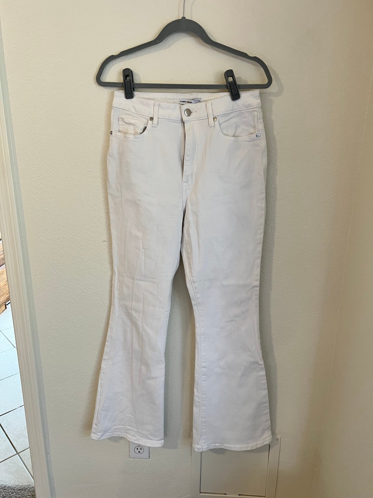 Nice Elizabeth and James Womens High Rise Flare Jeans, white - 29 INweAVAZV hot sale