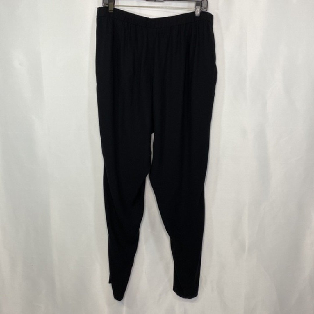 good price Eileen Fisher Silk Georgette Luna Slouchy Ankle Pant Size L OCeN5hj0y just for you
