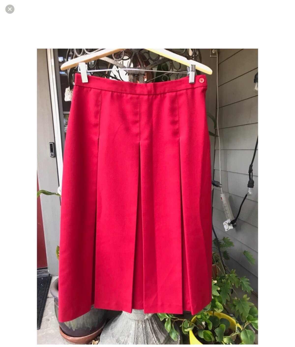 Fashion Vintage Tailor Sport Red Pleated Midi Skirt KwO