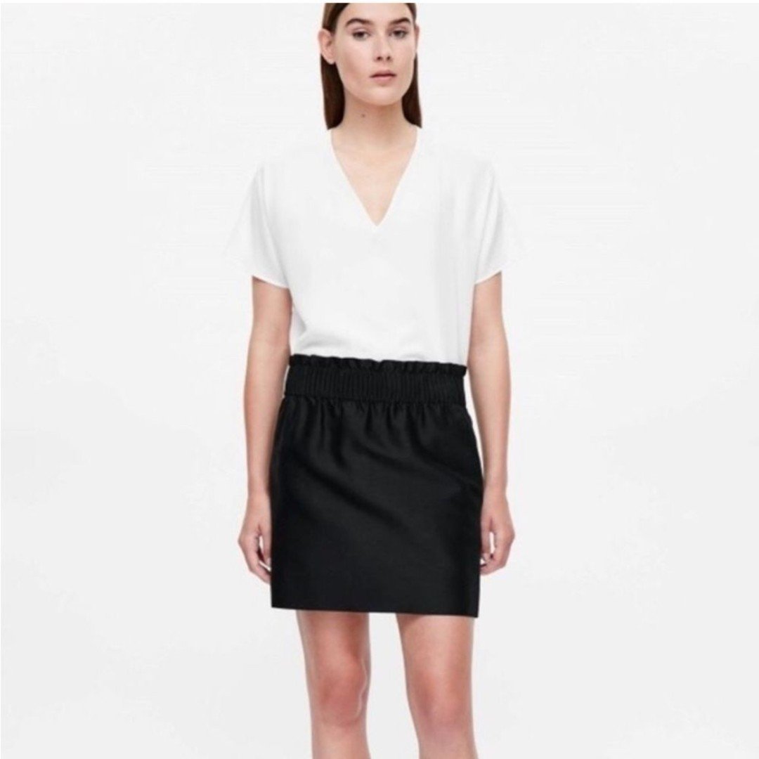 where to buy  COS Black Elastic Pull On Mini Skirt Size