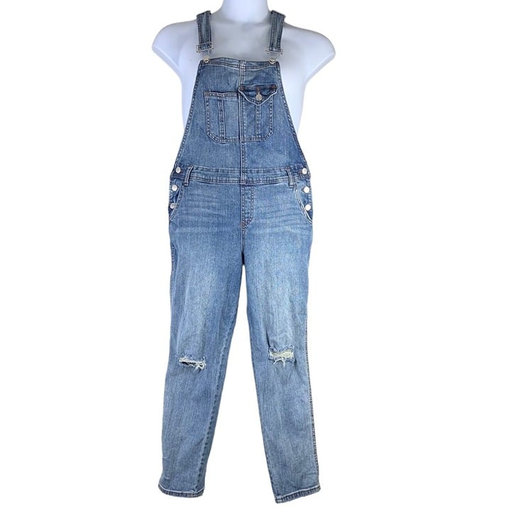 Buy RSQ 5 Overalls Distressed Light Wash Blue Denim Tap