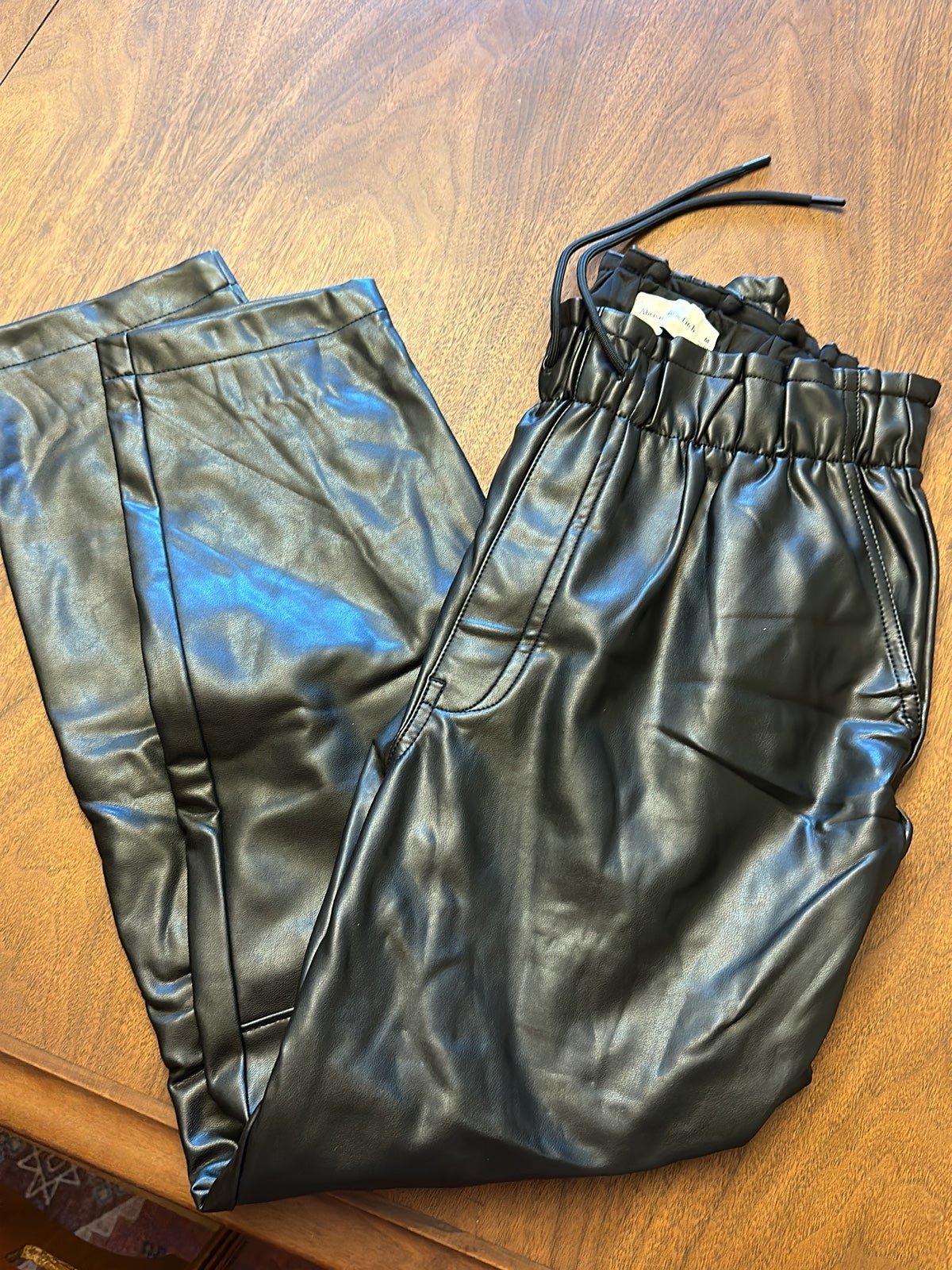 large selection Leather joggers Abercrombie and fitch f