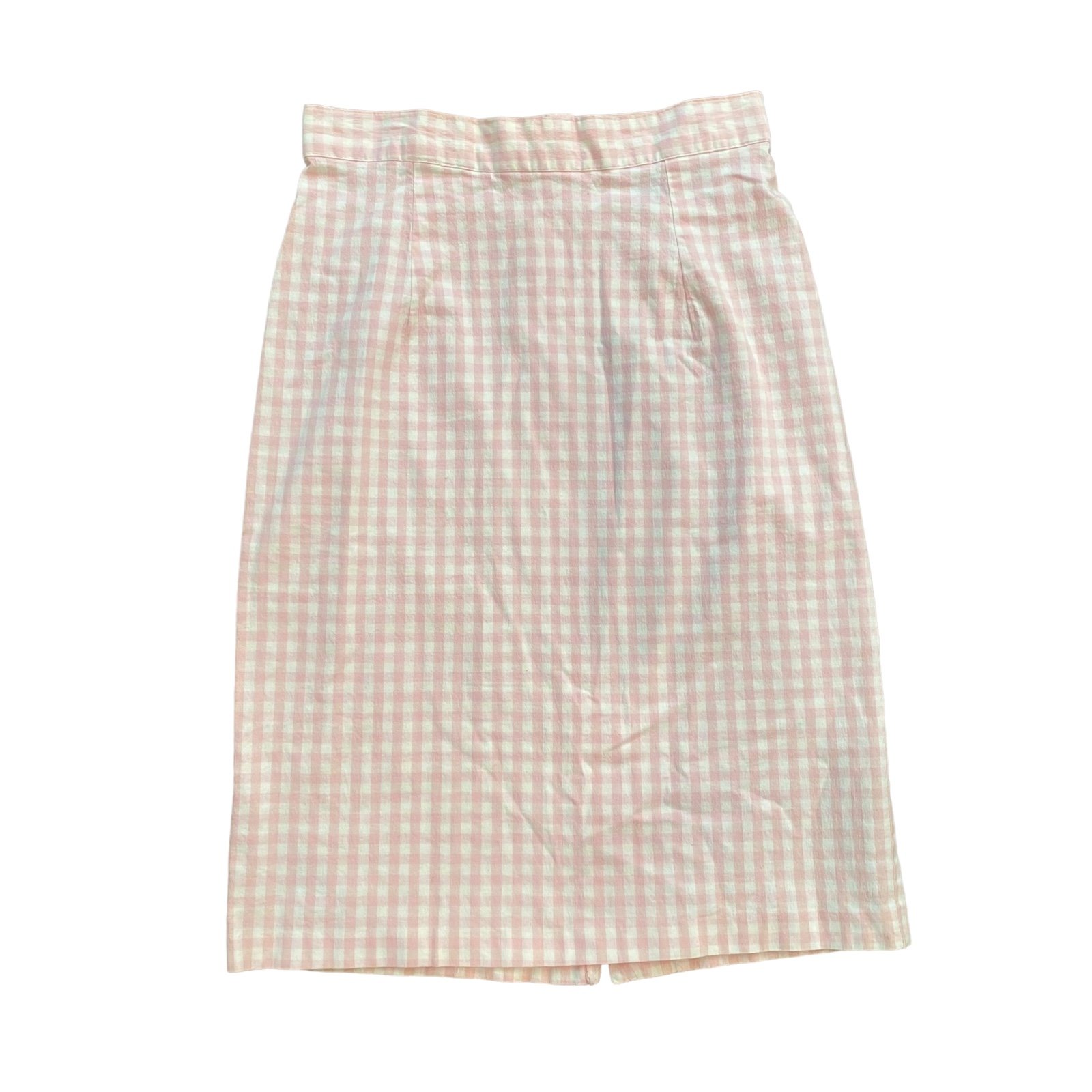 Gorgeous Vintage 90s Tracy Evans Pink Gingham Pencil Sk