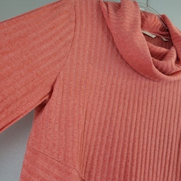 Beautiful SOFT SURROUNDINGS Tressa coral ribbed knit popover cowl neck tunic top P9n4Njgte New Style