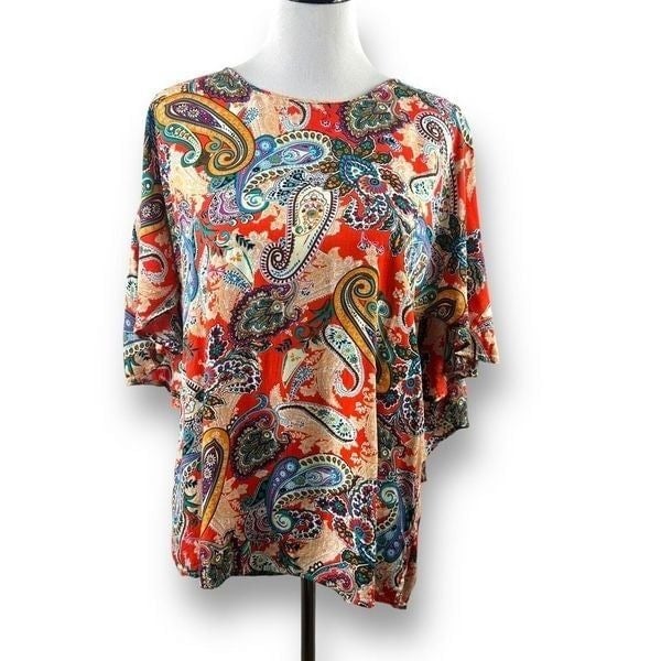 Personality Coco + Carmen multi-color paisley print tunic size S/M Hy5TDrBfv just buy it