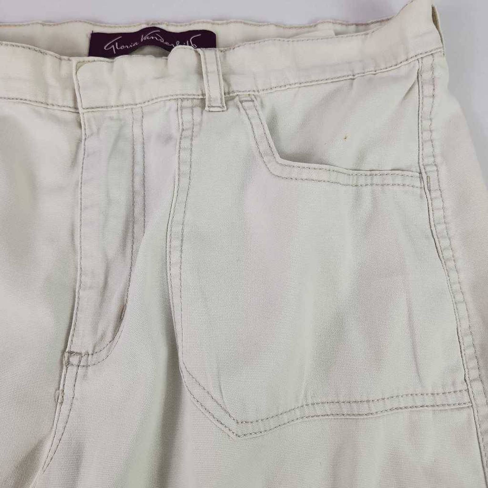 the Lowest price Gloria Vanderbilt Womens Capri Pants Beige Pockets Twill Cropped Khaki Summer 10 JiLGkjt4h Fashion