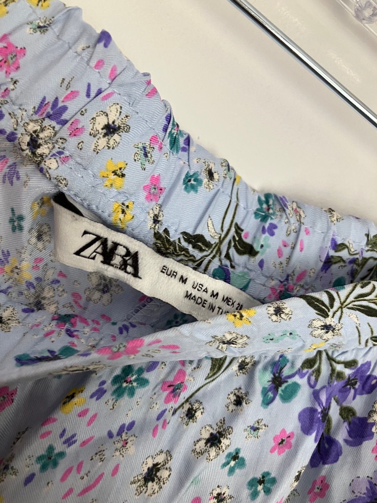 Latest  Zara Purple Lilac Blue Mauve Floral Print Pleated crinkled Midi Skirt nieaxenrW Zero Profit 