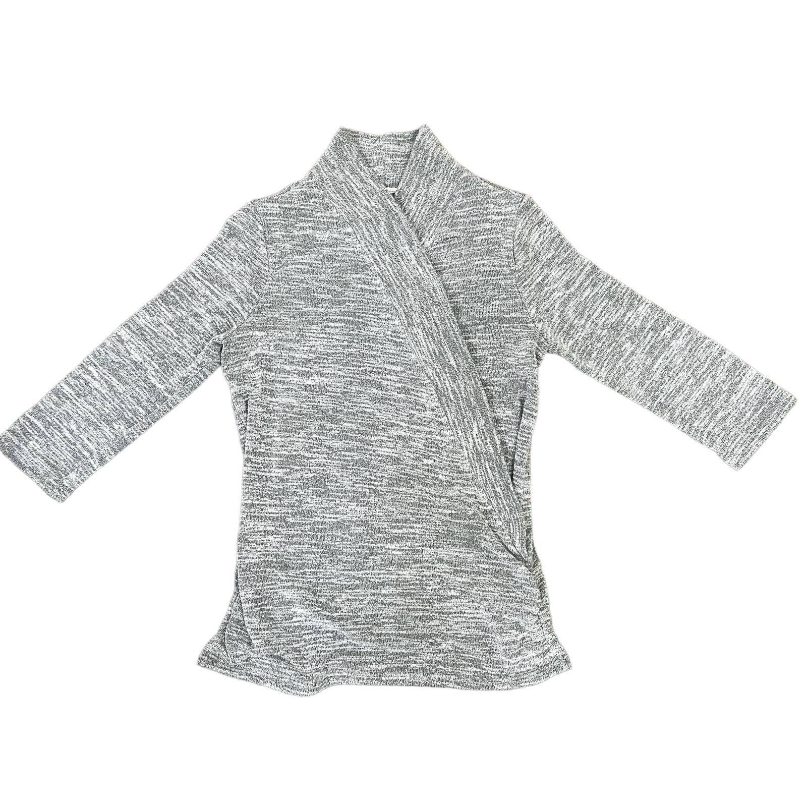 Cheap 41 Hawthorn, Gray Faux Wrap Knit Sweater, US Women´s L ppioVxLZb well sale