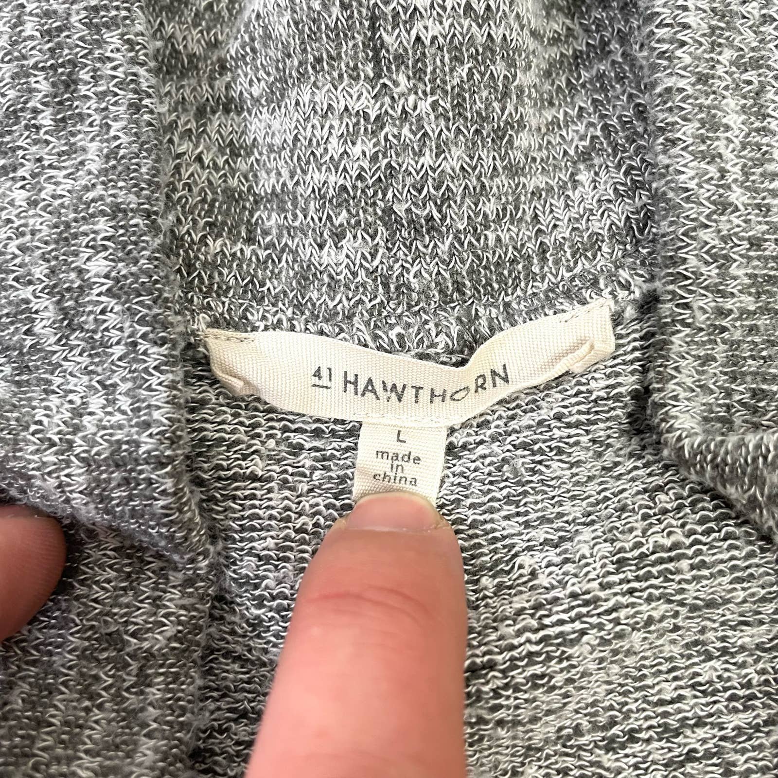Cheap 41 Hawthorn, Gray Faux Wrap Knit Sweater, US Women´s L ppioVxLZb well sale