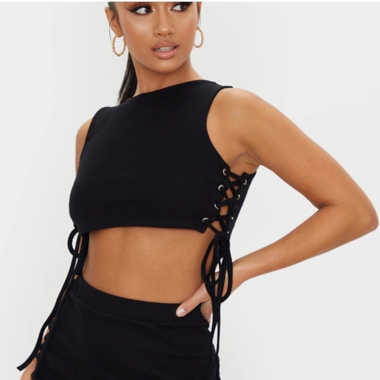 The Best Seller Streetwear Society  Crop Top Black Size M Womens Festival Gothic Emo MqxZm3nB2 Cheap