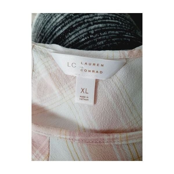 Personality LC Lauren Conrad XL pink plaid blouse LQu7eDD0e just buy it