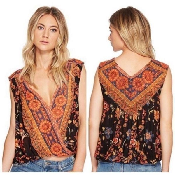 save up to 70% Free People Havana Mesh Faux Wrap Front 
