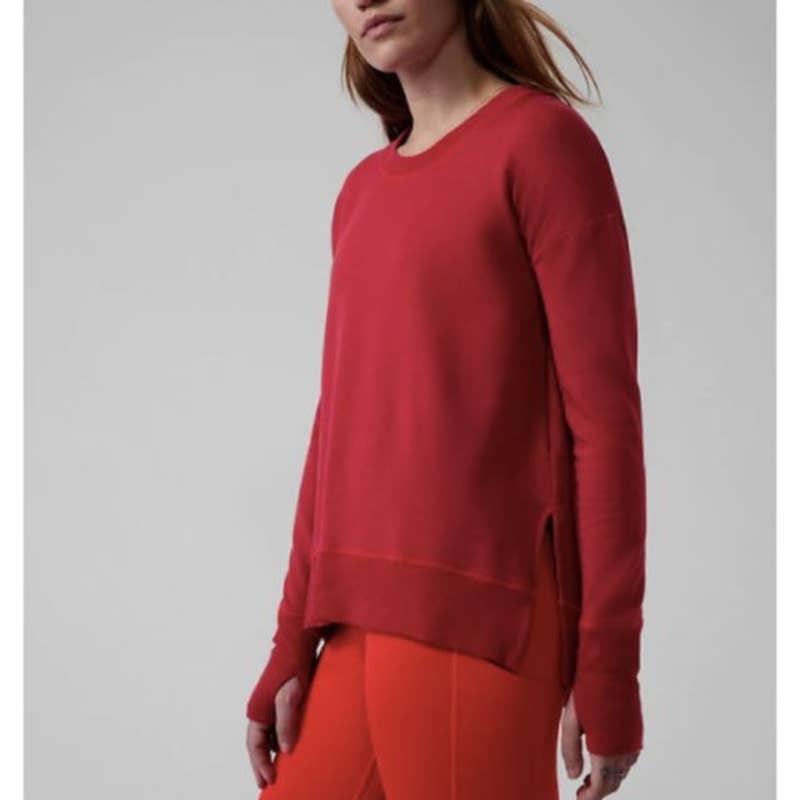 good price ATHLETA Red Coaster Luxe Sweatshirt Size XS comfort long sleeve comfort crewneck hwtGlxduP for sale
