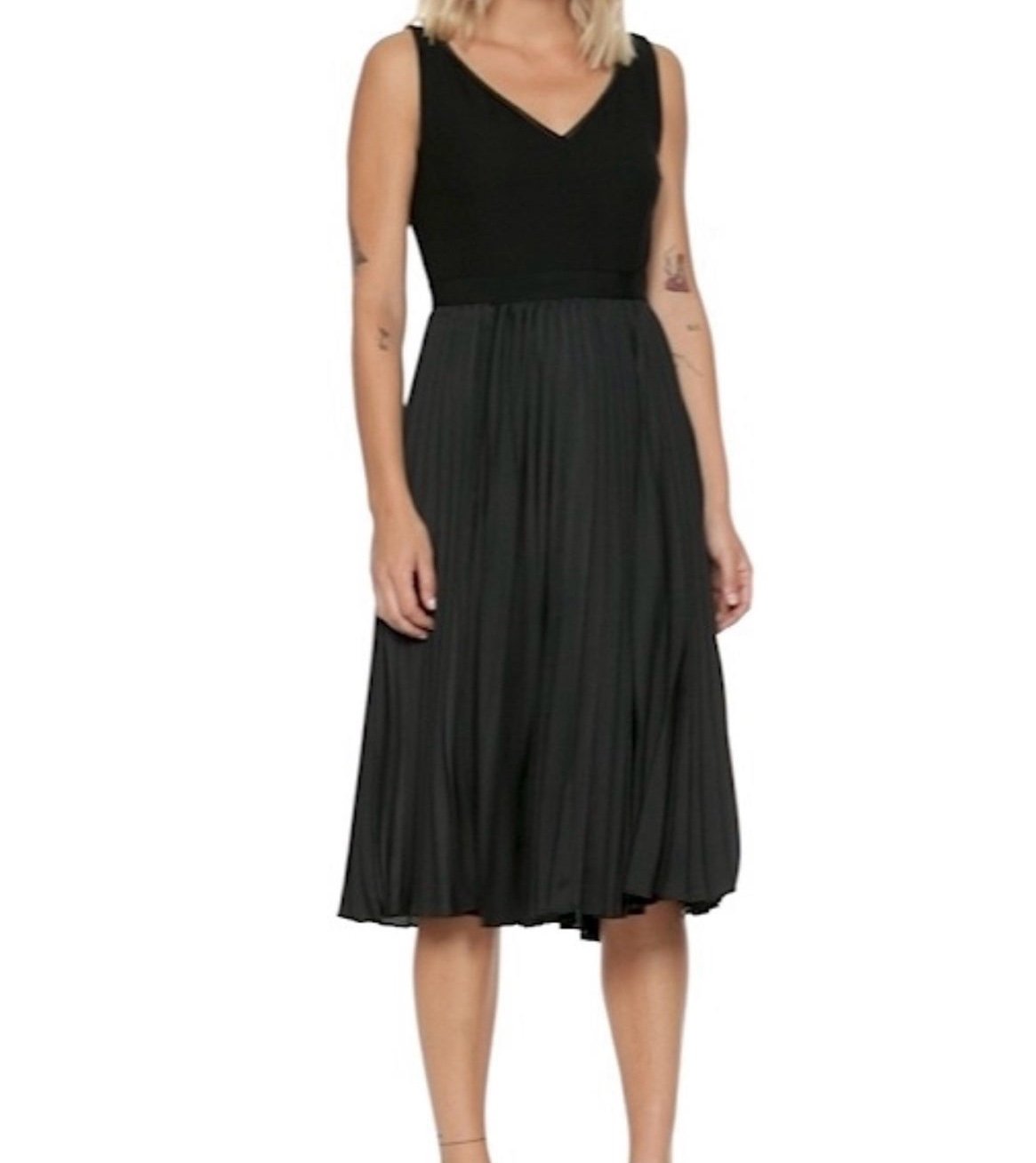 Comfortable Banana Republic Pleated Fit And Flare Black