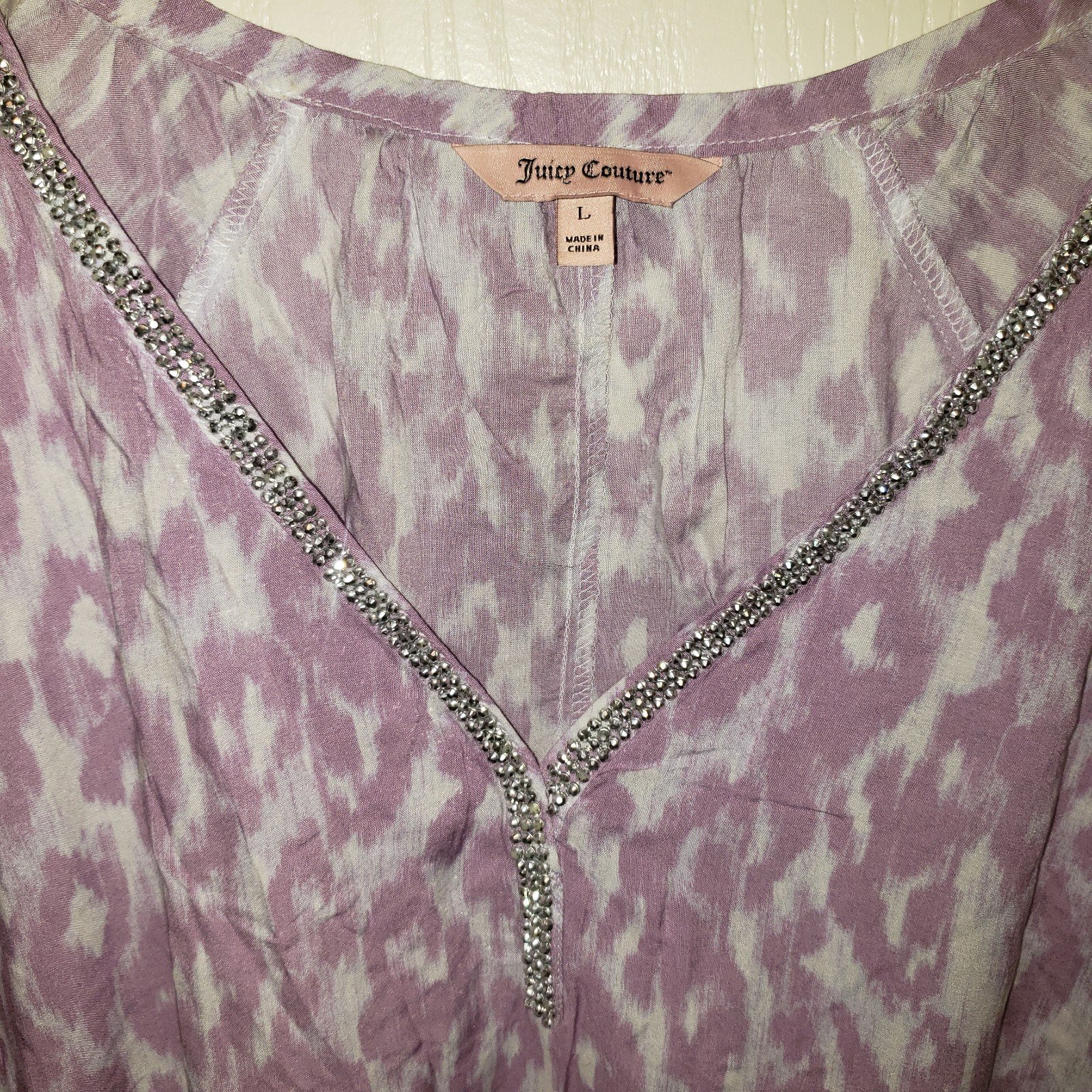 Personality Size Large JUICY COUTURE Lilac Animal Print Blouse Top ILNNhqm2B Online Exclusive